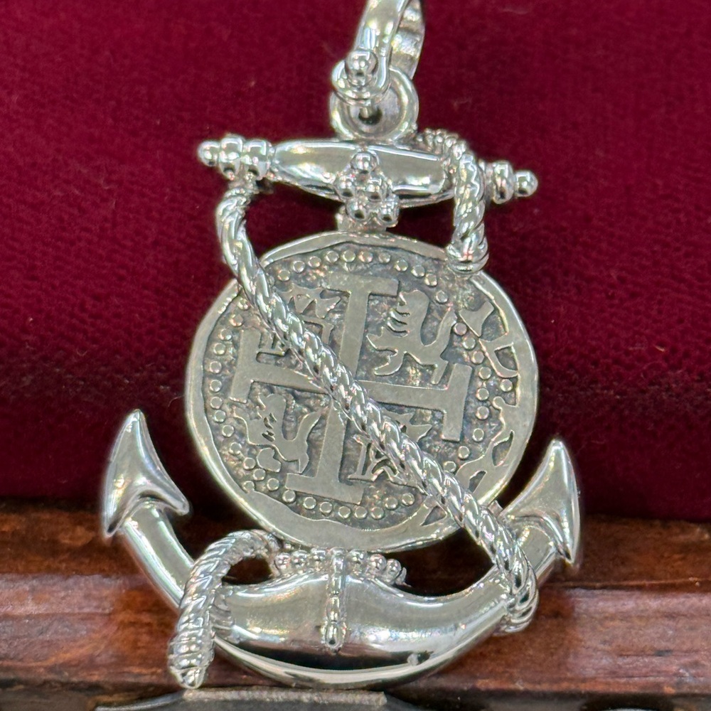 Atocha Shipwreck Coin Pendant in Anchor setting